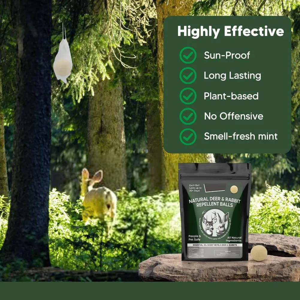 Deer Repellent Outdoor for Plants, Rabbit Repellent for Plants, Deer Repellent for Garden, Keep Deer Away, Rabbit Deterrent for Garden, Effectively and Naturally- 8P