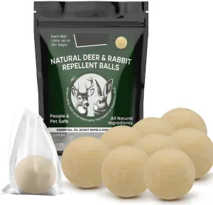 Deer Repellent Outdoor for Plants, Rabbit Repellent for Plants, Deer Repellent for Garden, Keep Deer Away, Rabbit Deterrent for Garden, Effectively and Naturally- 8P