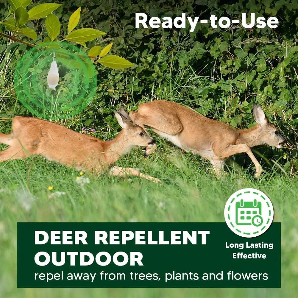 Deer Repellent, Rabbit Repellent Outdoor, Deer Repellant for Plant, Repellents Deer for Garden, Keep Deers Away for Yard, Deer Deterrent Balls for Shrub & Trees, Keep Rabbit Out of Lawn-8P