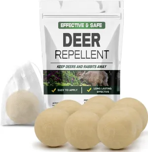 Deer Repellent, Rabbit Repellent Outdoor, Deer Repellant for Plant, Repellents Deer for Garden, Keep Deers Away for Yard, Deer Deterrent Balls for Shrub & Trees, Keep Rabbit Out of Lawn-8P