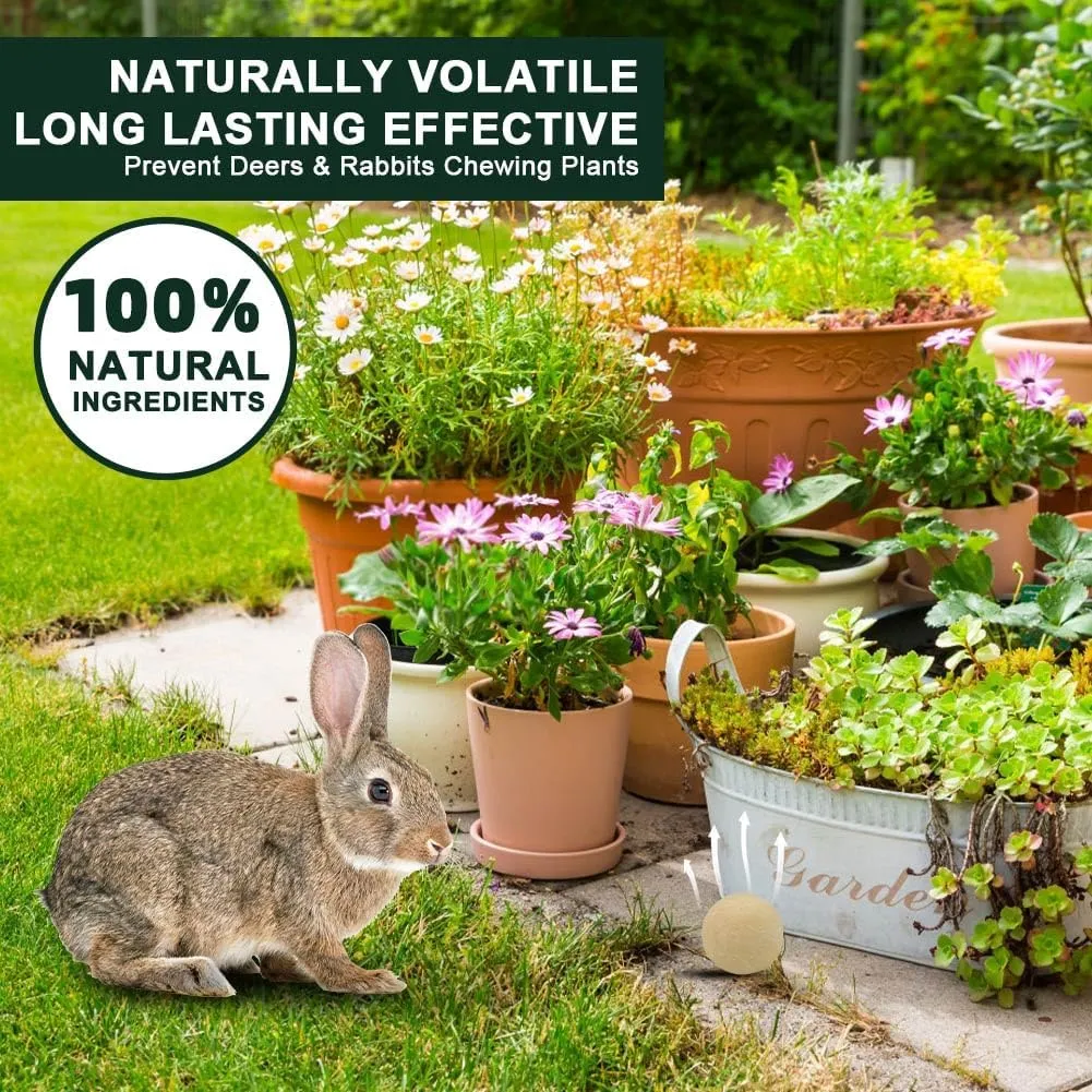 Deer Repellent, Rabbit Repellent Outdoor, Deer Repellant for Plant, Repellents Deer for Garden, Keep Deers Away for Yard, Deer Deterrent Balls for Shrub & Trees, Keep Rabbit Out of Lawn-8P