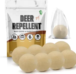 Deer Repellents Outdoor, Deer Repellents for Plants, Rabbit Repellent Outdoor, Powerful Rabbit Repellent for Garden, Deer Deterrent for Lawn, People & Pet Safe- 8 Packs