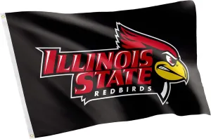 Desert Cactus Illinois State University ISU Flag - 3 x 5 Feet Redbirds Banner, Indoor/Outdoor Durable Fabric, 100% Polyester Design (Style A)