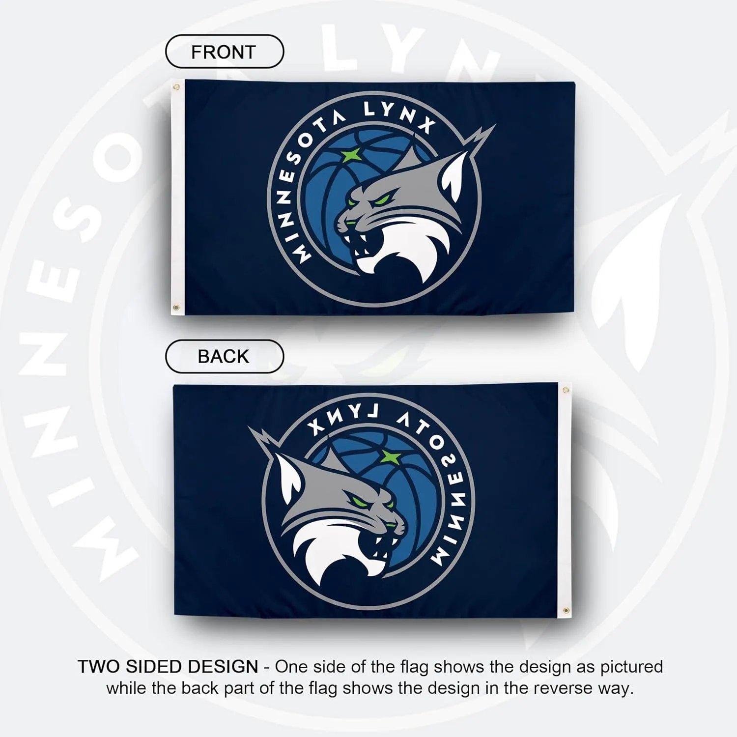 Desert Cactus Minnesota Lynx Flag Team WNBA 100% Polyester Indoor Outdoor 3x5 feet Flags (Dark Blue)