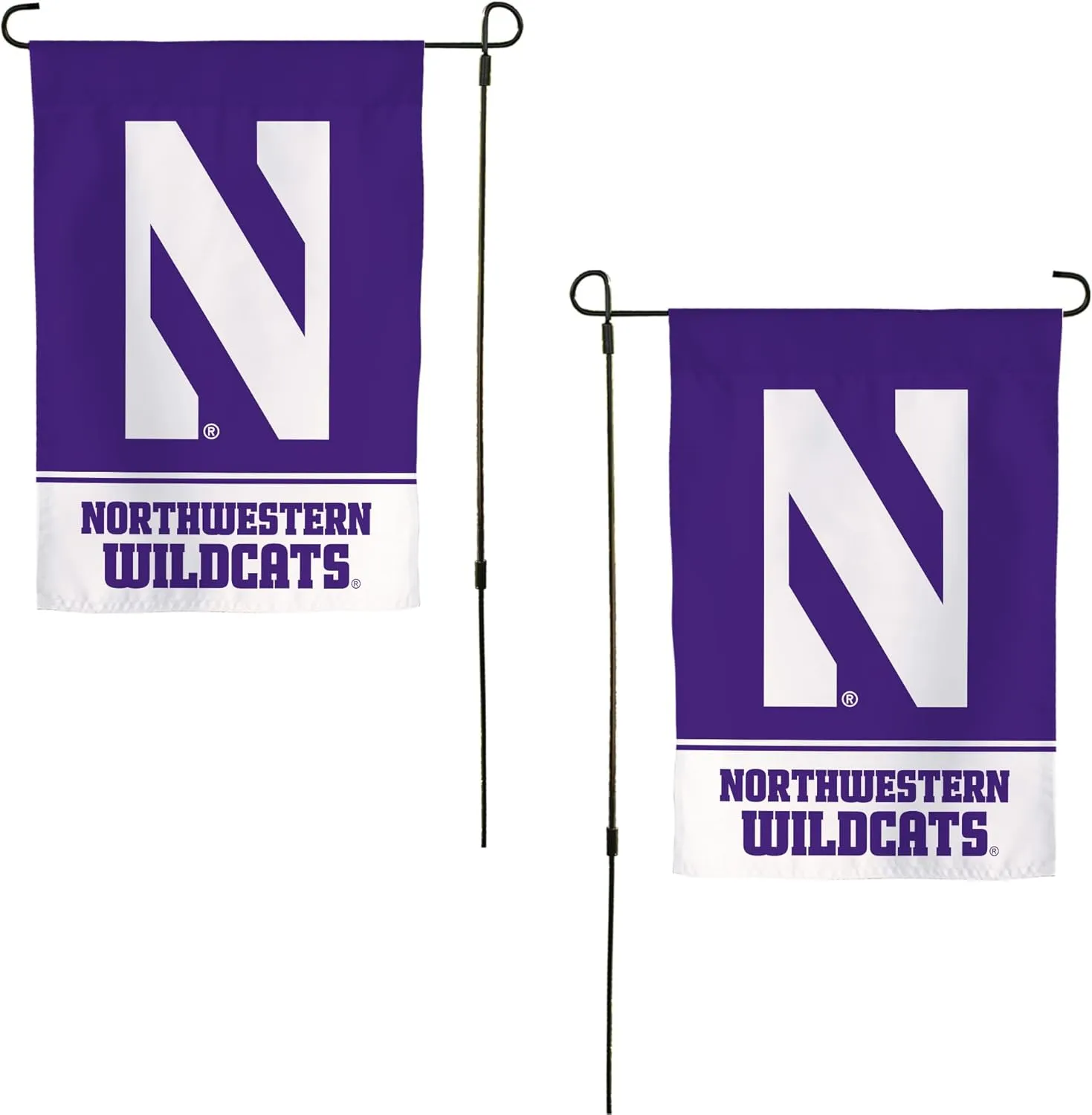 Desert Cactus Northwestern University NU Garden Flag – 19 x 12 inch Northwestern Wildcats Banner, For Outdoor Display and Events (Design A)