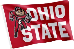 Desert Cactus Ohio State University OSU Flag - 3 x 5 Feet Buckeyes Banner, Indoor/Outdoor Durable Fabric, 100% Polyester Design (Style Mascot 5)