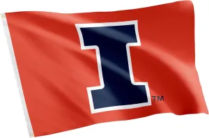 Desert Cactus University of Illinois UI Flag - 3 x 5 Feet Illini Banner, Indoor/Outdoor Durable Fabric, 100% Polyester Design (Style 1)