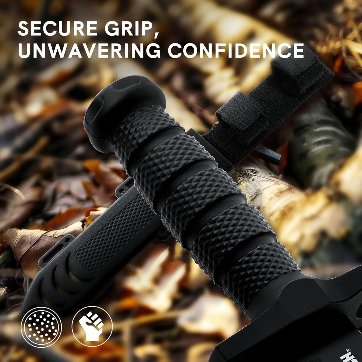 Dispatch Fixed Blade Hunting Knife with Sheath, 12-inch Survival Knives for Men Tactical Bowie Knife with Non-Slip Handle for Bushcraft, Outdoor Camping