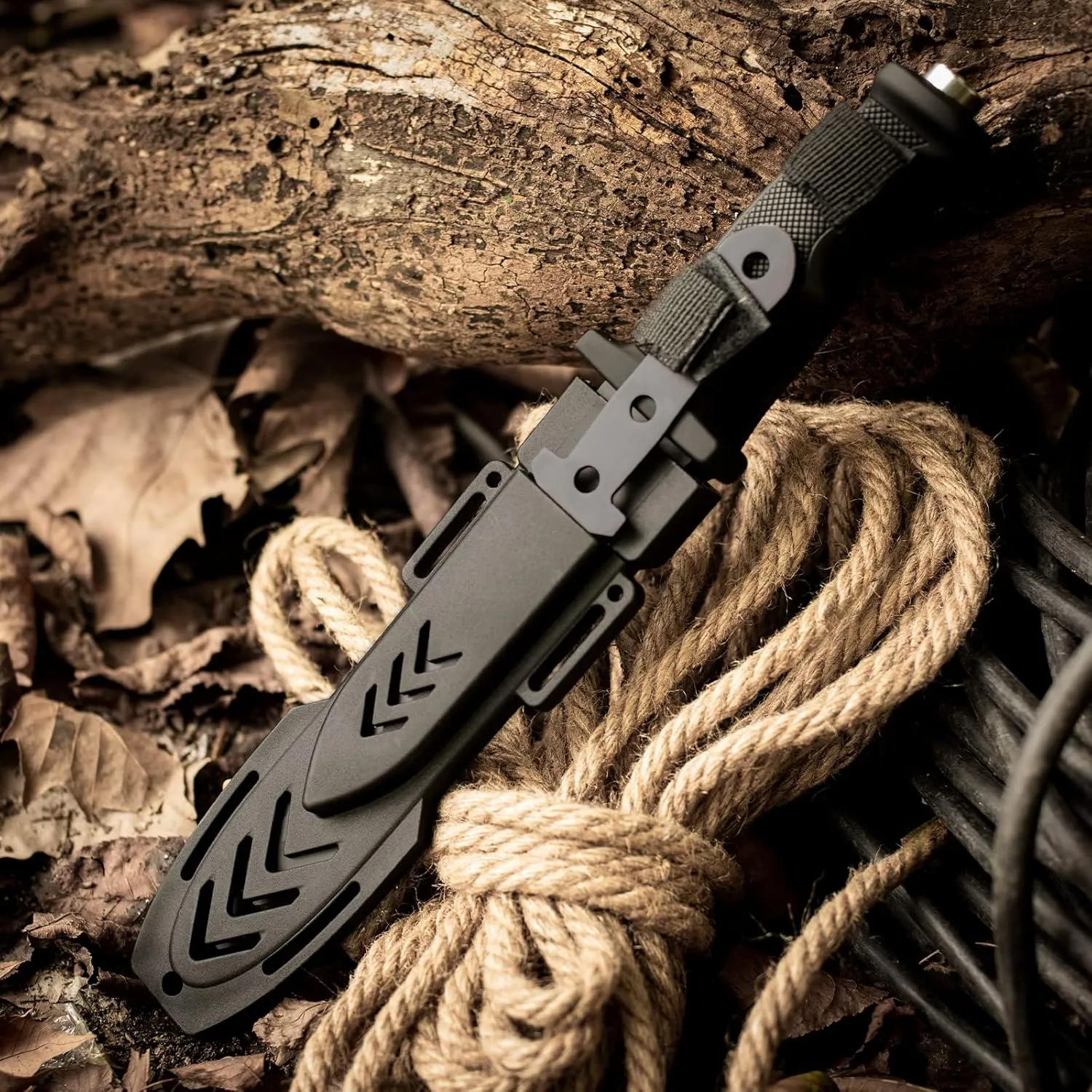 Dispatch Fixed Blade Hunting Knife with Sheath, 12" and 8" Survival Knives Set for Men Tactical Bowie Knife with Non-Slip Handle for Bushcraft, Outdoor Camping