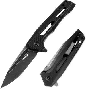 Dispatch Folding Pocket Knife with Clip, 3.58 Inch 8Cr13MoV Steel Clip Point Blade with G10 Handle, Tactical Pocket Knife for Men Outdoor Camping Hunting Hiking Survival Pocketknife