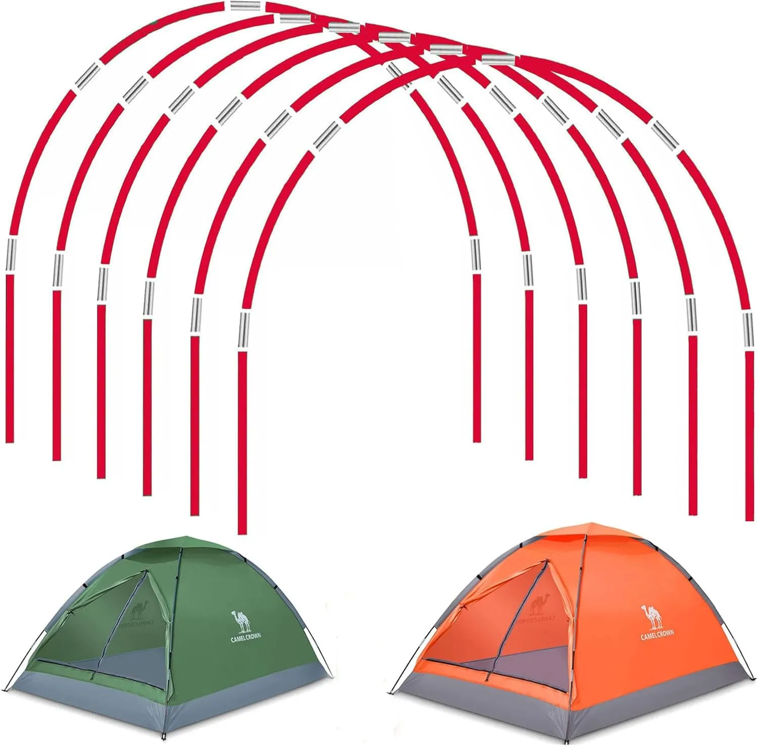 DIY Poles for Bike Tent, Tent Pole Replacement, Tent Bar Support Rod Awning Frame Kit for Hiking and Camping Tarp, Long Approximately 52ft, Diameter - 6.5mm, Plant Grow Tunnel,36 Packs