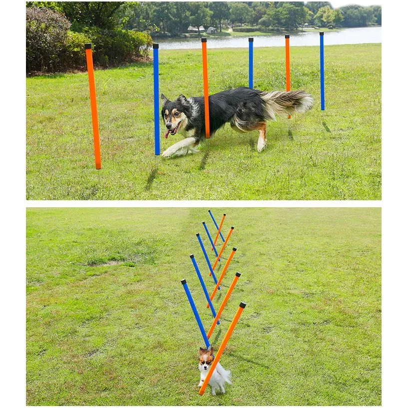 Dog Agility Training Poles - Outdoor Obstacle Jumping Poles