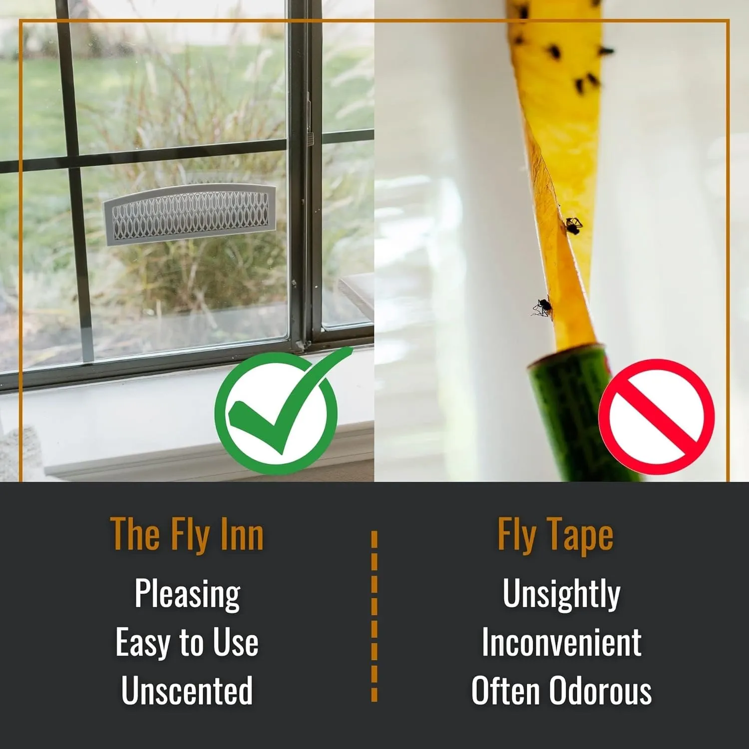 Dr. Killigan's The Fly Inn | Sticky Window Traps | Indoor Insect Trap | Catches and Hides Bugs | Better Than Fly Paper or Ribbon | Get Rid of Flies | (2 4, Gray)