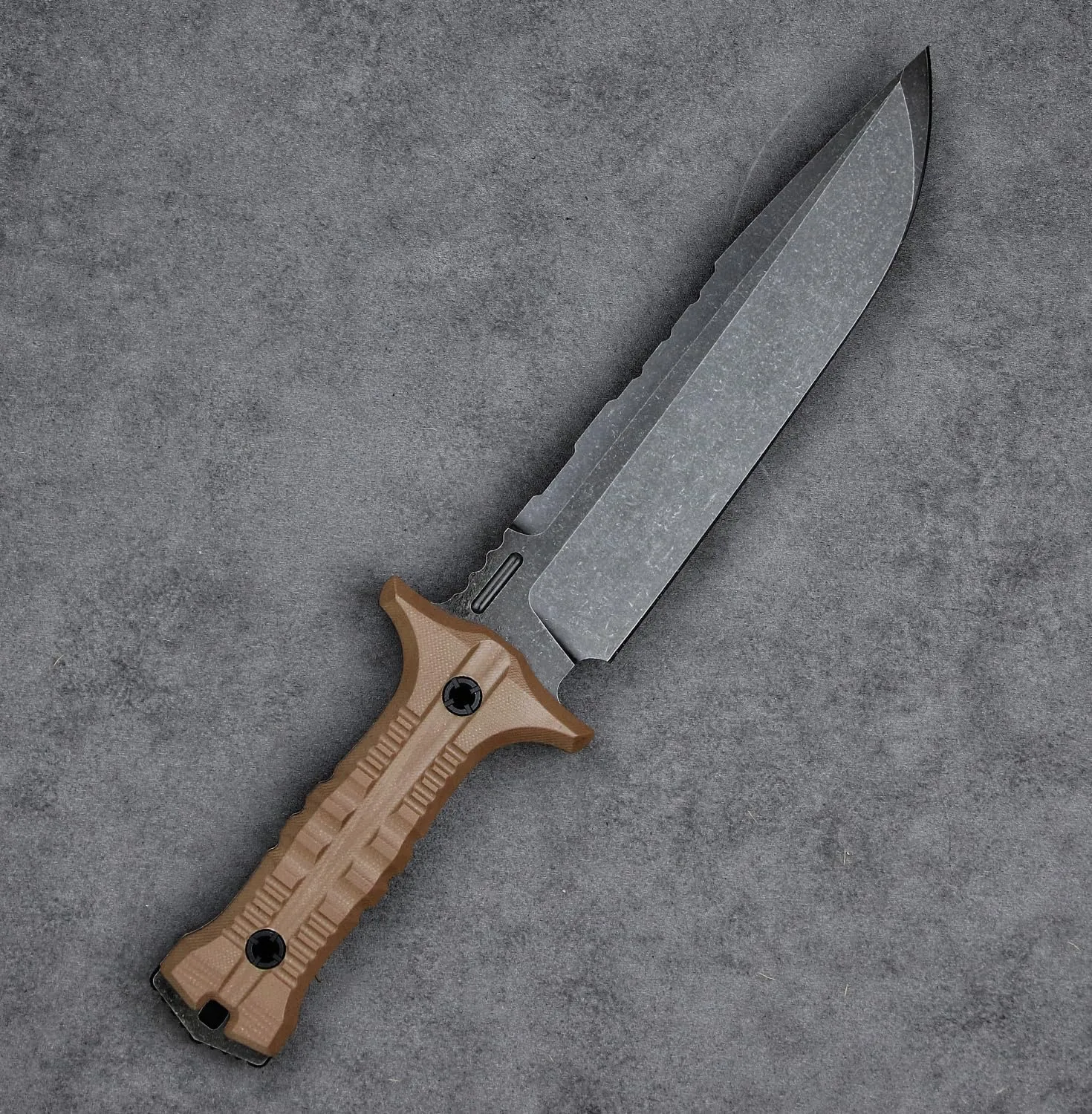 Dragon 12.8 Inch Sleipner Steel Full Tang Fixed Blade,Outdoor Camping Tactics Knife,Satin Polishing,G10 Handle with leggings Kydex Sheath (Brown handle black blade)