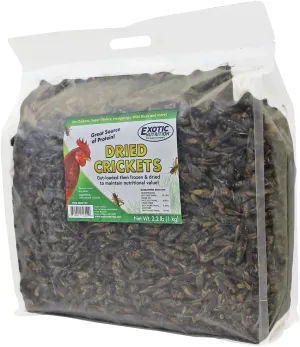 Dried Crickets (2.2 lb.) - High Protein Insect Treat - Chickens, Wild Birds, Hedgehogs, Bluebirds, Reptiles, Sugar Gliders, Opossums, Skunks, Lizards, Bearded Dragons, Fish, Amphibians, Turtles