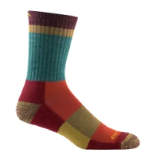DT -Heady Stripe Micro Crew Lightweight With Cushion Sock  -Teal -Large