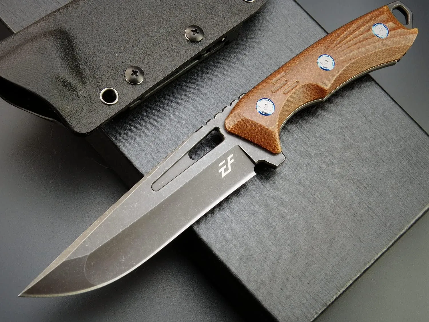 Eafengrow EF127 Fixed Blade Knife 14C28N Steel Blade, G10/Micarta Handle Full Tang Fixed Knifes for Working Camping Hunting Survival Heavy Duty EDC Tool Knife