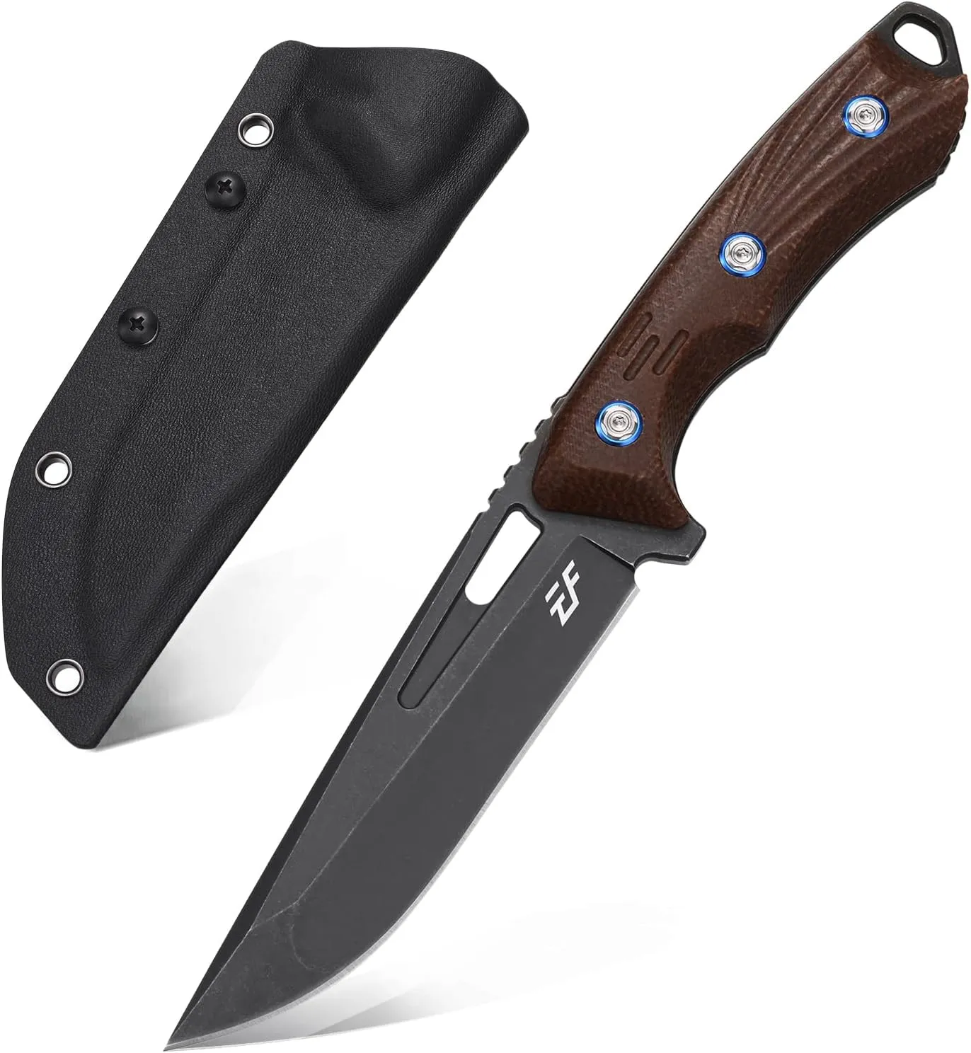Eafengrow EF127 Fixed Blade Knife 14C28N Steel Blade, G10/Micarta Handle Full Tang Fixed Knifes for Working Camping Hunting Survival Heavy Duty EDC Tool Knife