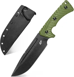 Eafengrow EF144 Fixed Blade Knife AUS-10 Steel Blade G10 Handle Full Tang EDC Tool Straight Knife for Working Camping Hunting