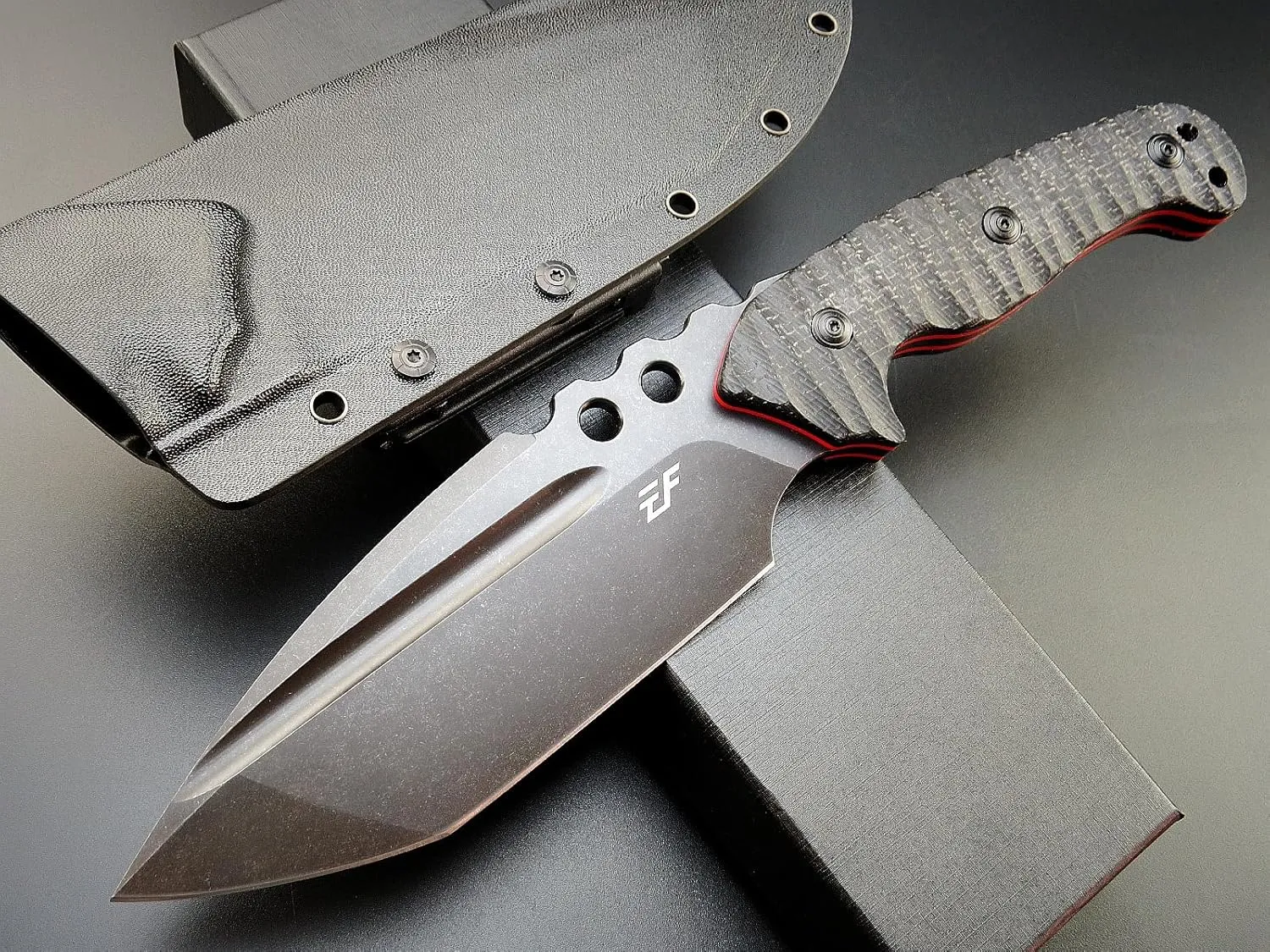 Eafengrow EF147 Fixed Blade Knife AUS-10 Steel Blade Micarta Handle Full Tang EDC Straight Knife for Farm Ranches Camping Bushcraft