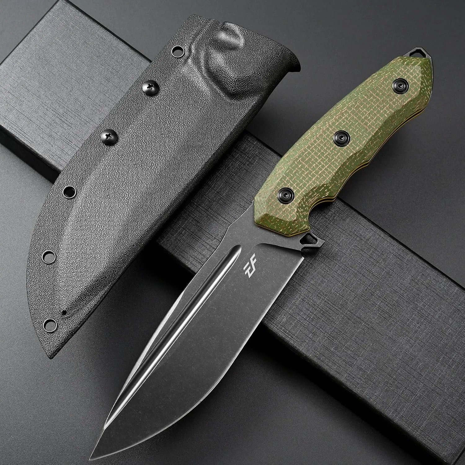 Eafengrow EF150 Fixed Blade Knife Sleipner Steel Blade Micarta Handle Full Tang EDC Tool Straight Knife for Working Camping Survival