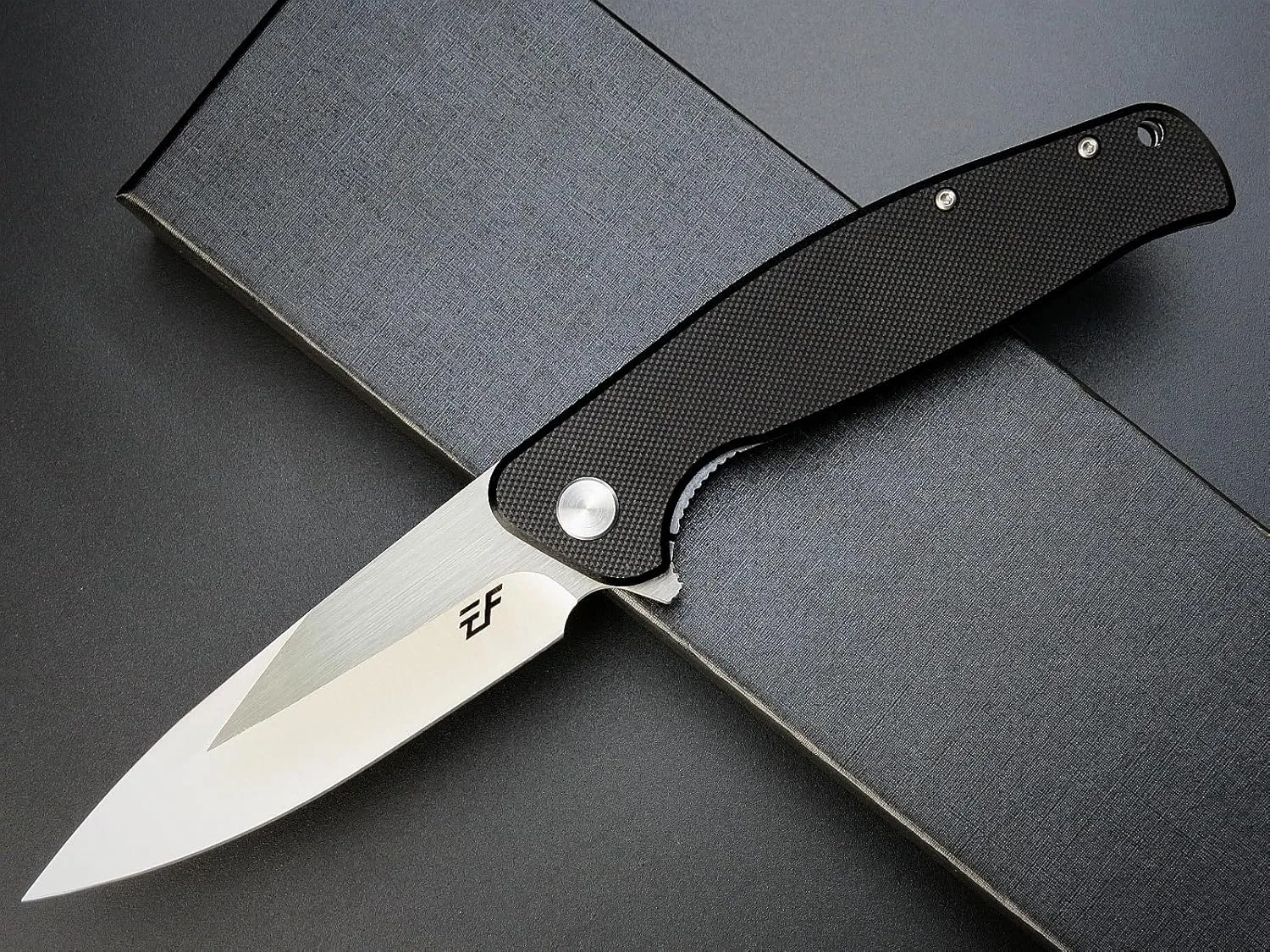 Eafengrow EF240 Folding Knife D2 Steel Blade G10 Handle EDC Tool Pocket Knives for Outdoor Working Camping (black)