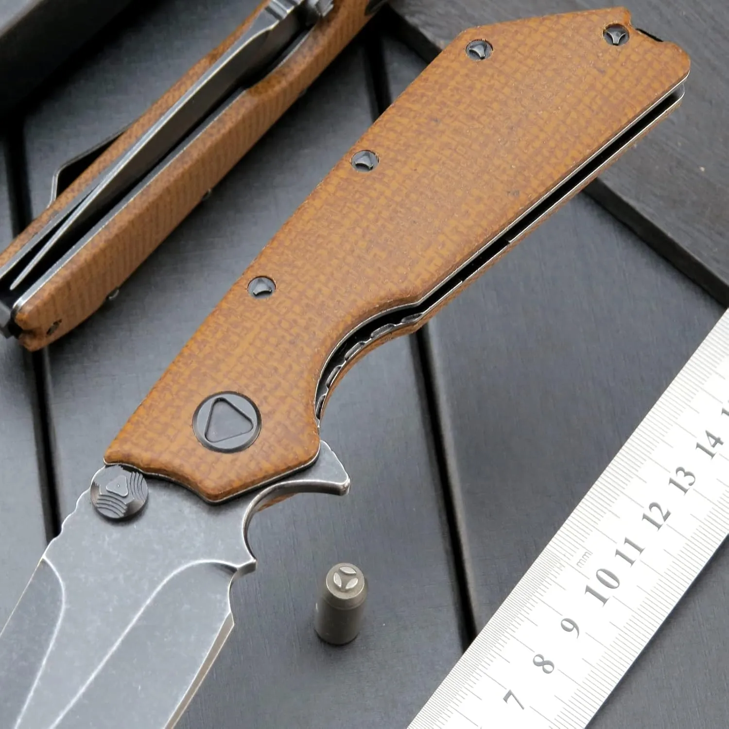 Eafengrow EF335 Folding Knives D2 Blade and Micarta Handle,5 inch Closed EDC Pocket Folding Knife with Clip (Micarta Brown)