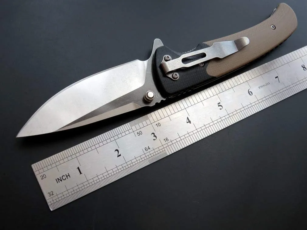 Eafengrow EF67 Pocket Knife with Metal Clip,D2 Steel Blade G10 Handle EDC folding knife Tool Liner Lock for Tourist Outdoor Camping Hiking Tactical (EF67-desert)