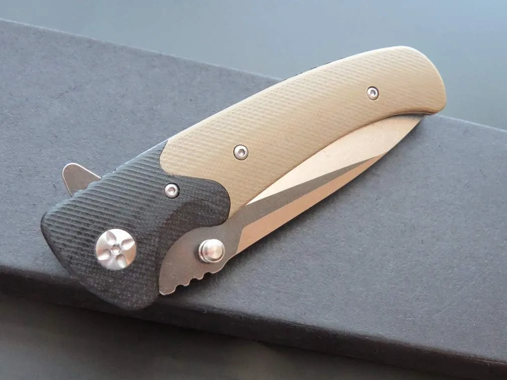 Eafengrow EF67 Pocket Knife with Metal Clip,D2 Steel Blade G10 Handle EDC folding knife Tool Liner Lock for Tourist Outdoor Camping Hiking Tactical (EF67-desert)