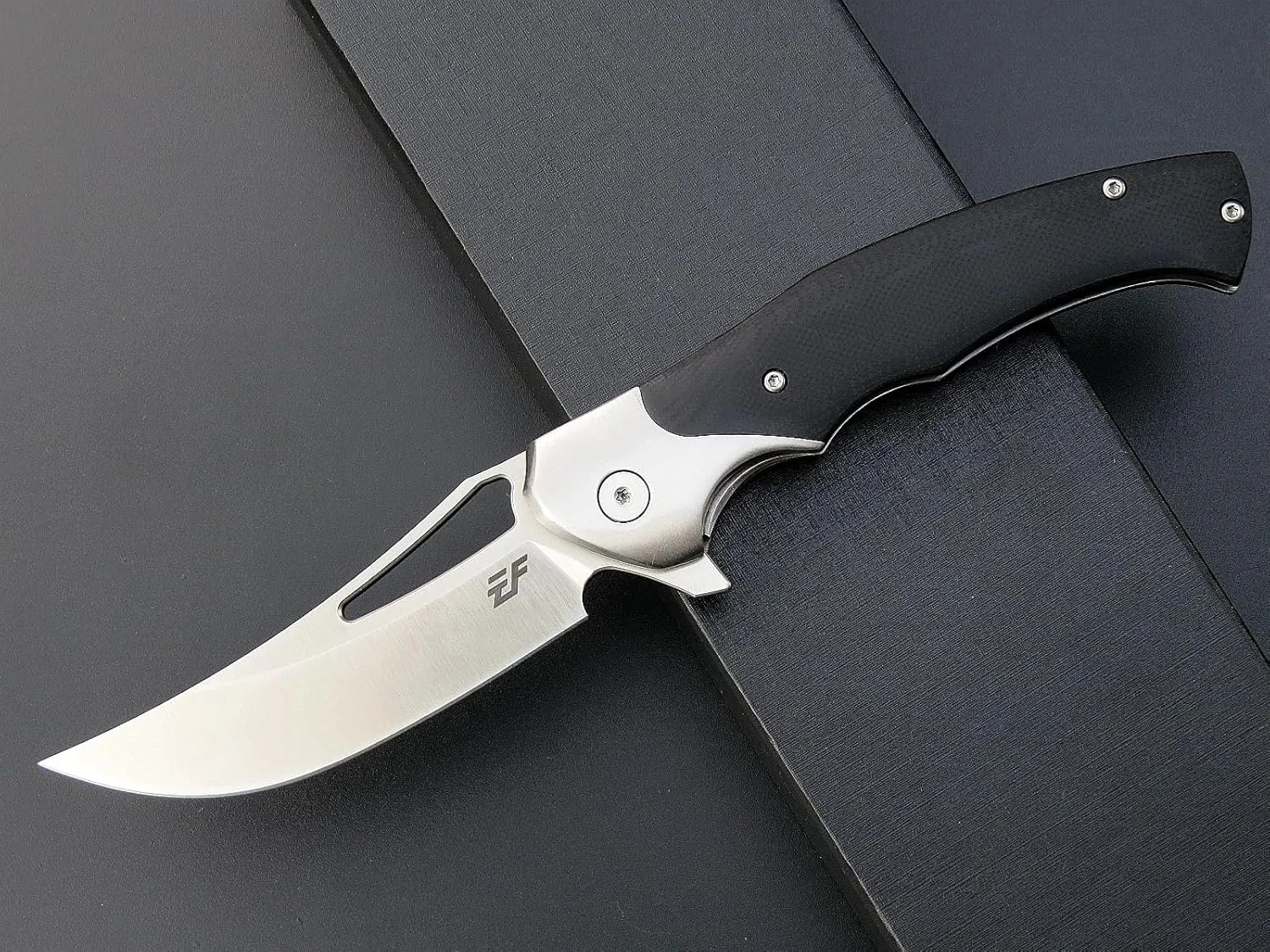 Eafengrow EF7 Folding Knife K110 Steel Blade G10& Stainless Steel Handle EDC Tool Knives for Outdoor Working Camping Hiking(black)