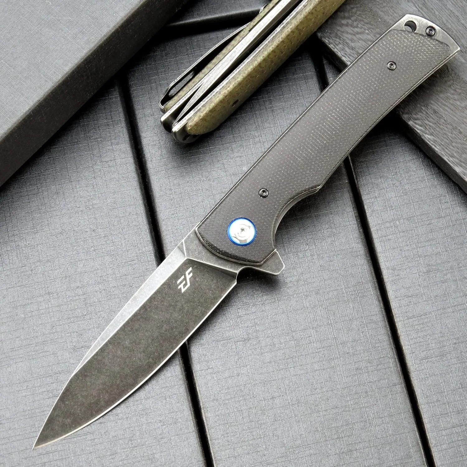 Eafengrow EF973 Folding Knife, D2 Steel Blade Micarta Handle Scale Pocket Knife Folder for Working Camping Hiking EDC Tool Knife(black)