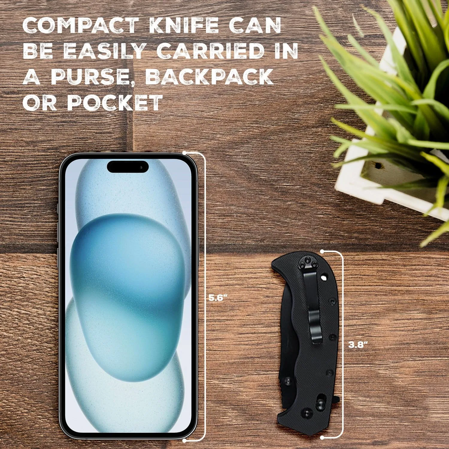 EDC Utility Knife, 3" Sharp D2 Blade, 7.5" Total Length, Textured G10 scale, Crossbar Lock, Reversible Clip, Ball Bearing Pivot, Ideal for Hunting, Camping, EDC Pocket Knife, Plain Drop D2 Steel Pocket Knife