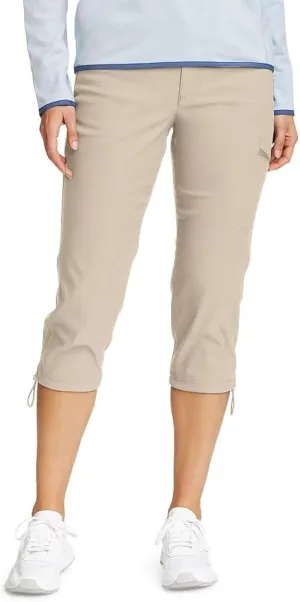 Eddie Bauer Women's Rainier Tech Capri Pant (US, Numeric, 10, Regular, Regular, Tan)