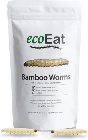Edible Bamboo Worms - 11g Worm Bag - Edible Insects - Snack Food Gift