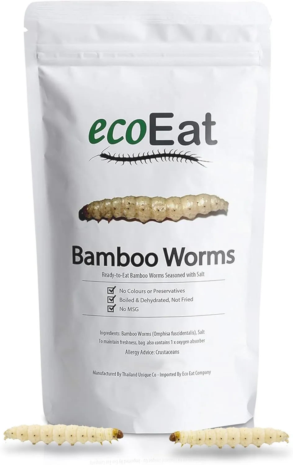 Edible Bamboo Worms - 11g Worm Bag - Edible Insects - Snack Food Gift