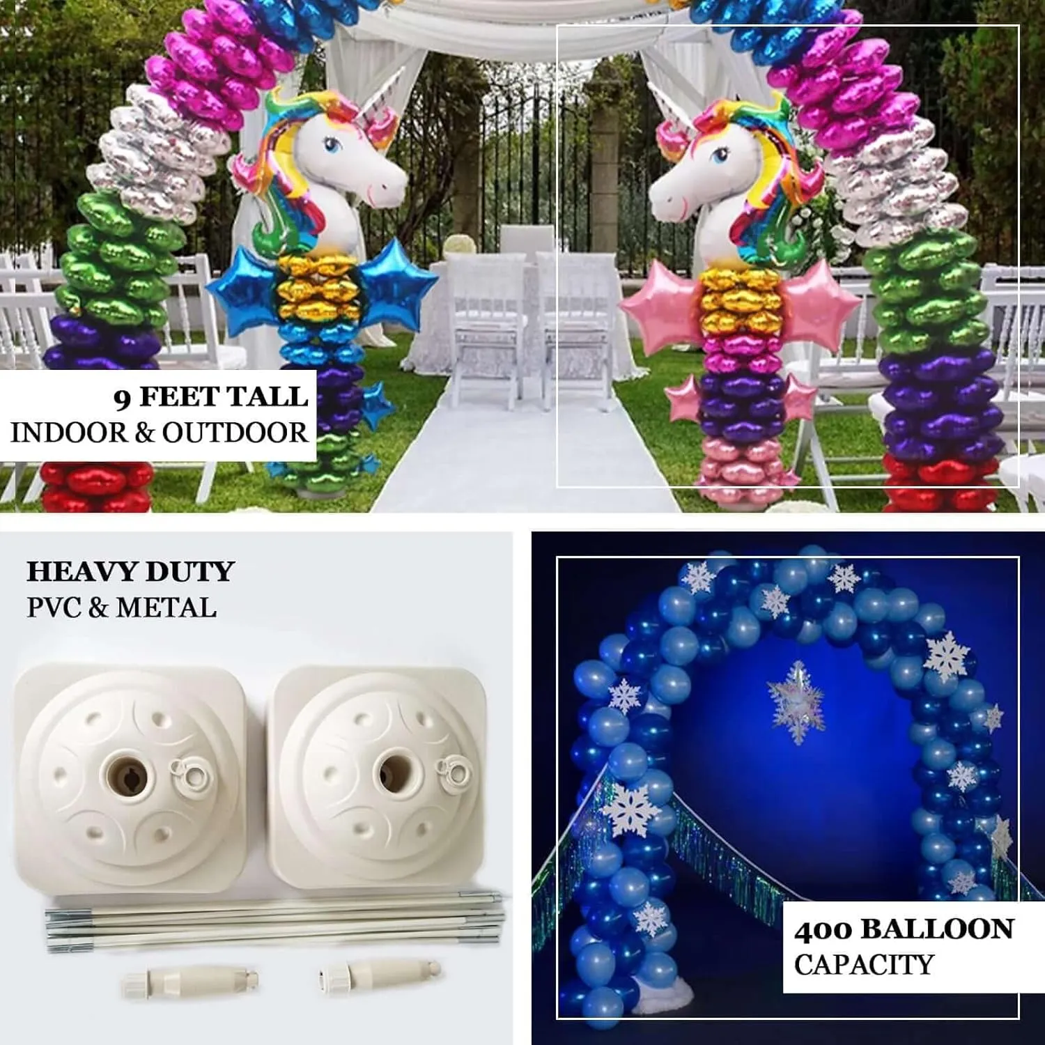 Efavormart Balloon Arch Stand Kit For Wedding, Baby Shower Graduation, Birthday Party Supplies Decoration - 19ft Adjustable