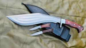 EGKH-13″ heavy duty Survival Custom Made Guard Handle khukuri- Unique 3 fullers-well crafted hand made khukuri- Full metal guard