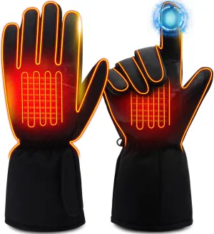 Electric Heated Gloves - Waterproof Touchscreen Thin Thermal Winter Hand Warmers, Battery Powered Ski Gloves for Men & Women (Large)