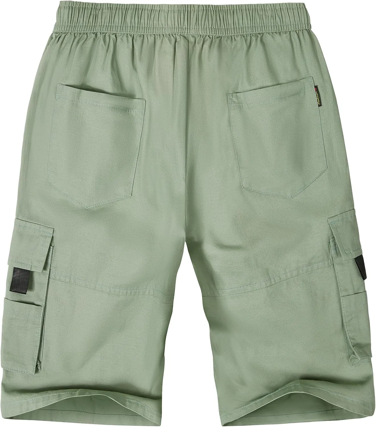 ELETOP Men's Cargo Shorts Elastic Waistband Drawstring Big and Tall Cotton Summer Casual Work Shorts