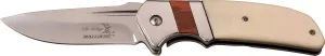 Elk Ridge ER-A167BN-MC ER-A167BN 3mm SW Blade Folder Knife, White Bone/Red Wood, 4.9"