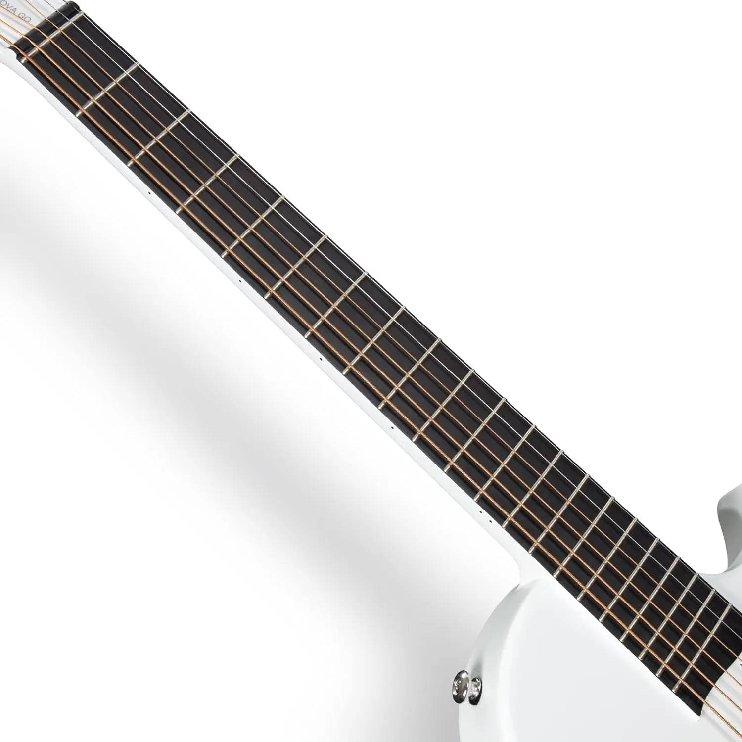 Enya NOVA Go SP1 Carbon Fiber Acoustic Electric Guitar with Smart AcousticPlus 35 Inch Travel Acustica Guitarra Starter Bundle Kit of Gig Bag, Strap, Strings, Charging Cable, Instrument Cable(White)