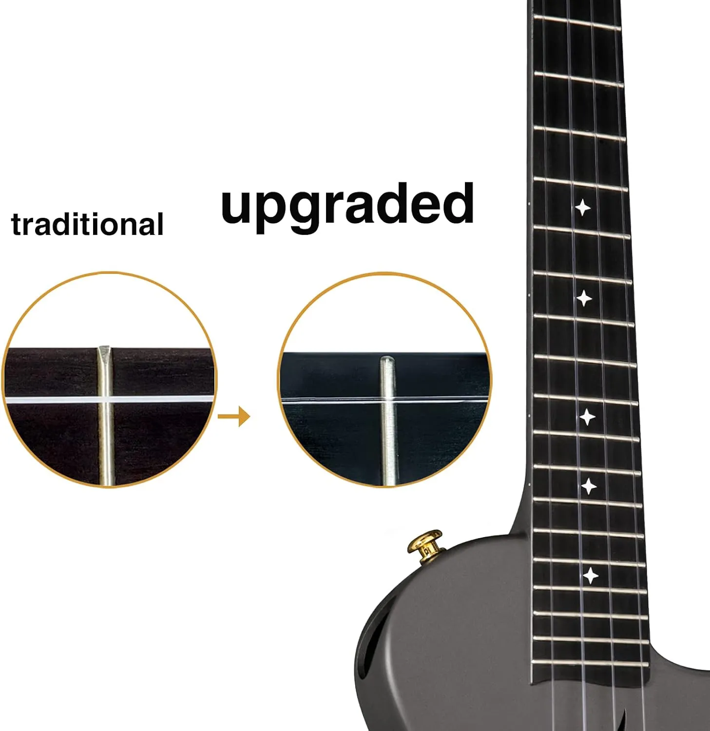 Enya Tenor Ukulele 26 Inch Carbon Fiber Cutaway Travel Ukelele for Adult with Beginner Bundle Kit Including Case, Strap, Capo and Strings（Nova U Pro Black）