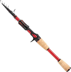 EOW XPEDITE LITE Portable Telescopic Fishing Rods & Combo, Spinning & Casting Fishing Poles, 24T Carbon Rod Blanks, Solid Carbon Tip, Split Cork Grips, Travel Rod, Combos with 5 1BB Spinning Reel