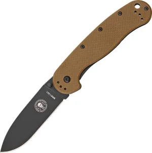 ESEE Avispa Framelock Folding Knife – Black D2 Blade w/ Brown FRN Handle