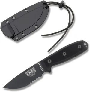 ESEE ES3MILSBLK-BRK Model 3 Black G-10 Serrated
