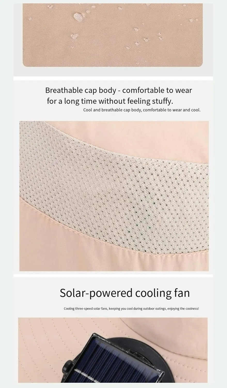 Essential for Outdoors! Extra - Large Brim Solar - Powered Fan Neck - Flap Sun Protection Fishing & Hiking Hat