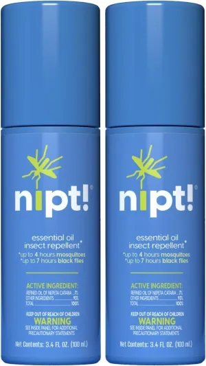 Essential Oil Insect Repellent, Repels Mosquitoes & Black Flies, Plant Based, Pleasant Smelling, Pump Spray, 3.4 Fl Oz (2 Pack)