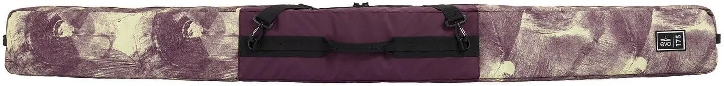 evo Padded Single Ski Bag - Durable 600D Recycled PET Ripstop | Removable Shoulder Strap | Fits Skis & Poles | Lightweight & Protective