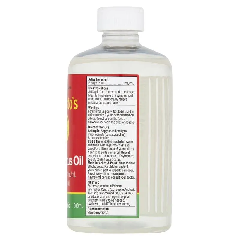 [Expiry: 03/2027] Bosisto’s Eucalyptus Oil 500mL