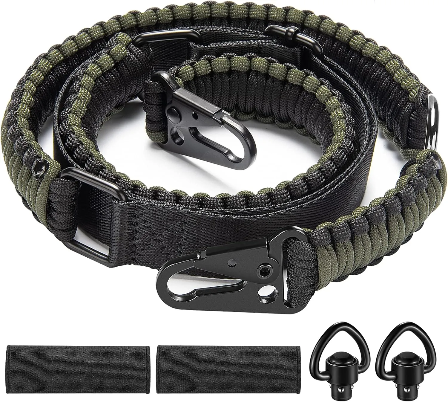 EZshoot Two Point Slings 550 Paracord Sling Adjustable Strap with Metal Hook and Solid Swivels for Outdoor